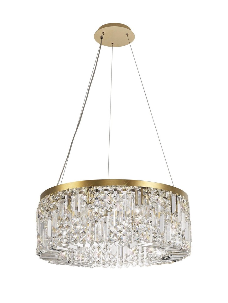 Idolite Dividi Gold Finish 8 Light Crystal Pendant