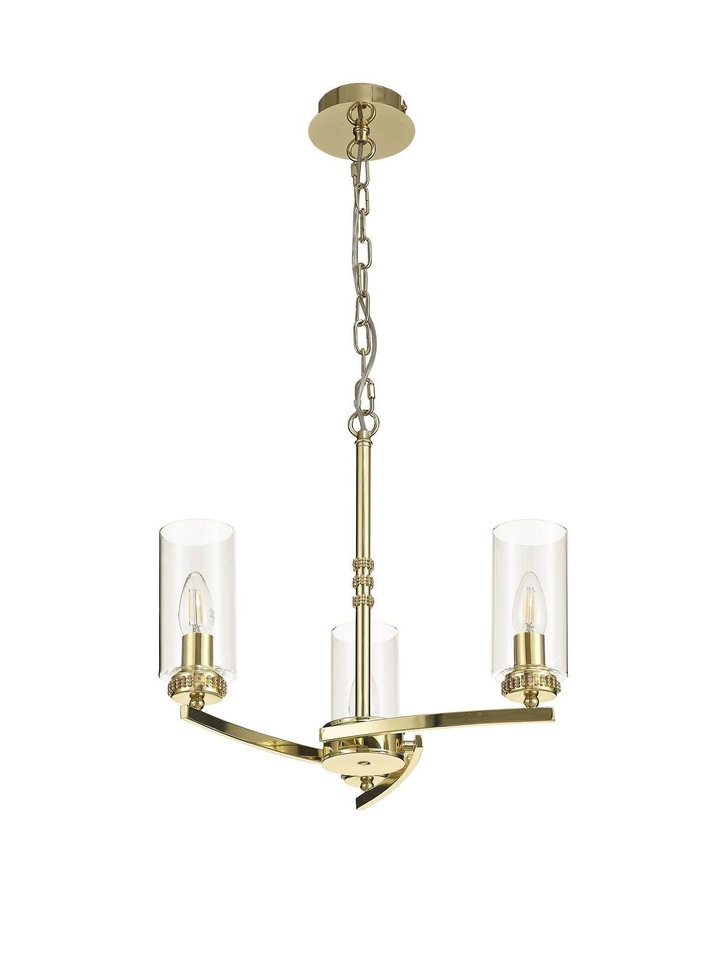 Idolite Euston Polished Gold 3 Light Chandelier