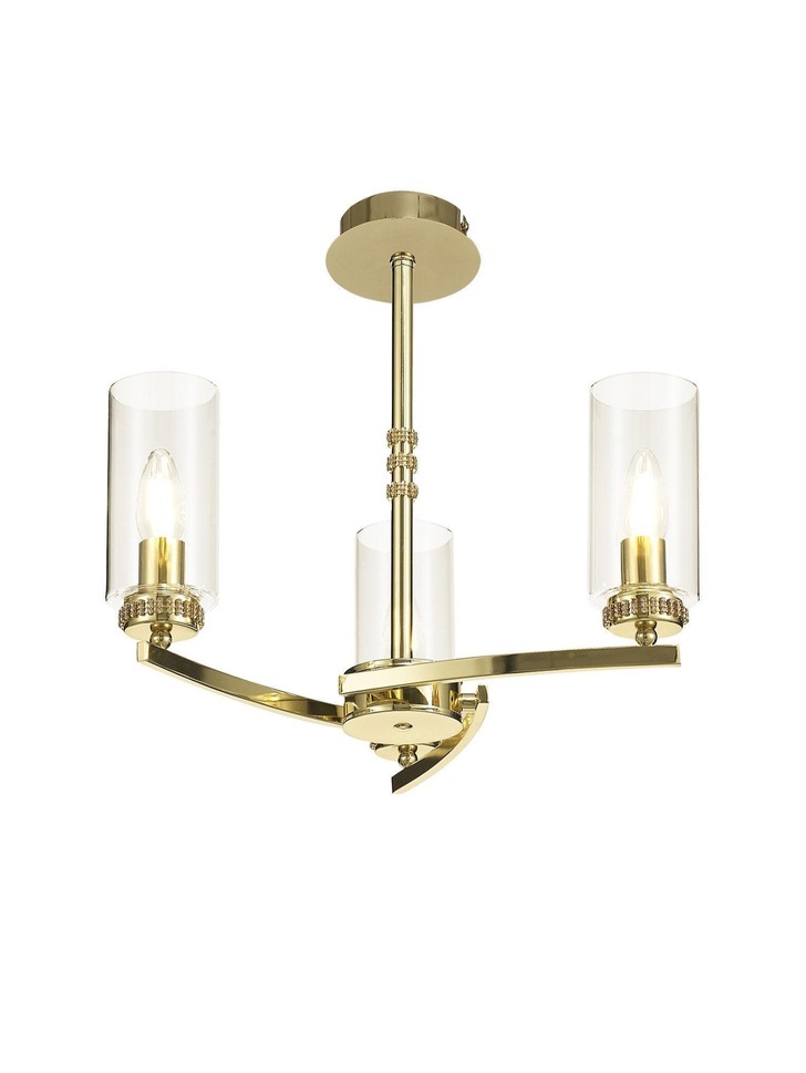 Idolite Euston Polished Gold 3 Light Chandelier