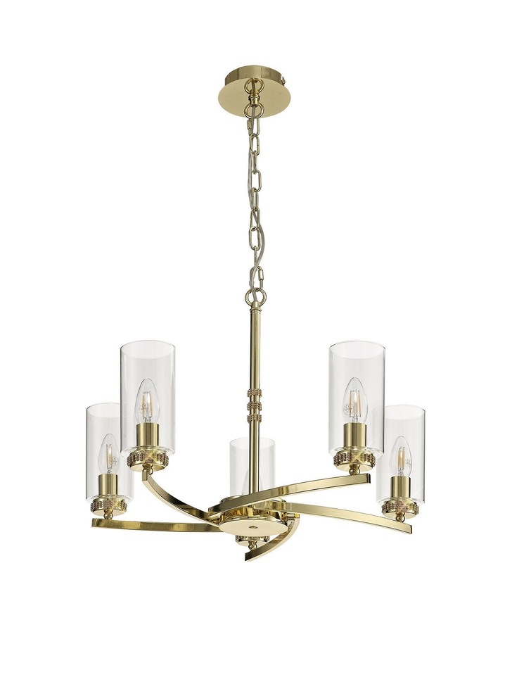 Idolite Euston Polished Gold 5 Light Chandelier