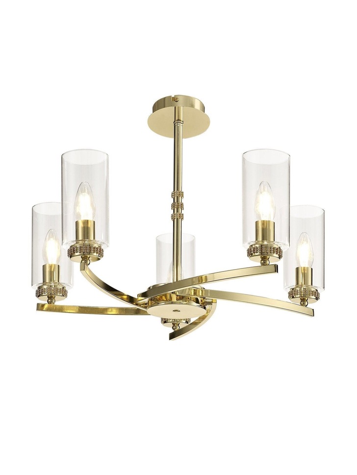 Idolite Euston Polished Gold 5 Light Chandelier