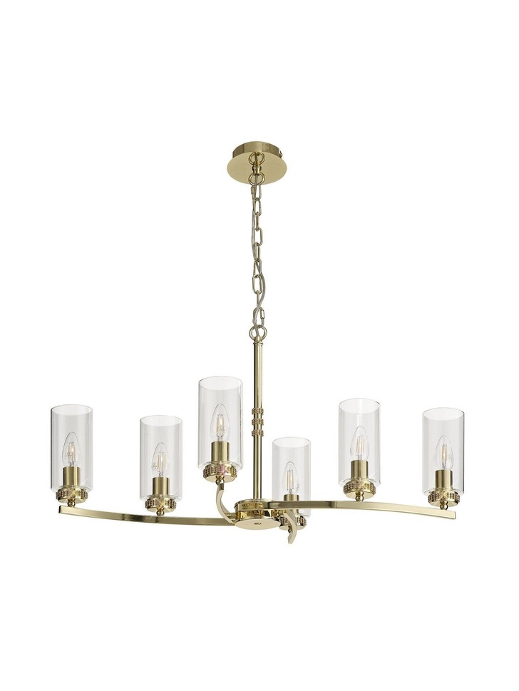 Idolite Euston Polished Gold 6 Light Linear Pendant