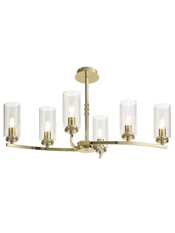 Idolite Euston Polished Gold 6 Light Linear Pendant