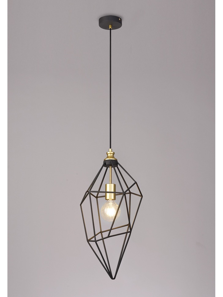 Idolite Fairlop Sand Black/Painted Gold Large Single Pendant Light