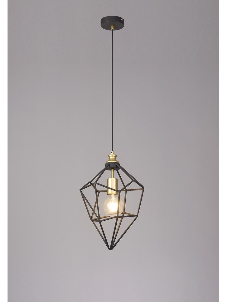 Idolite Fairlop Sand Black/Painted Gold Medium Single Pendant Light