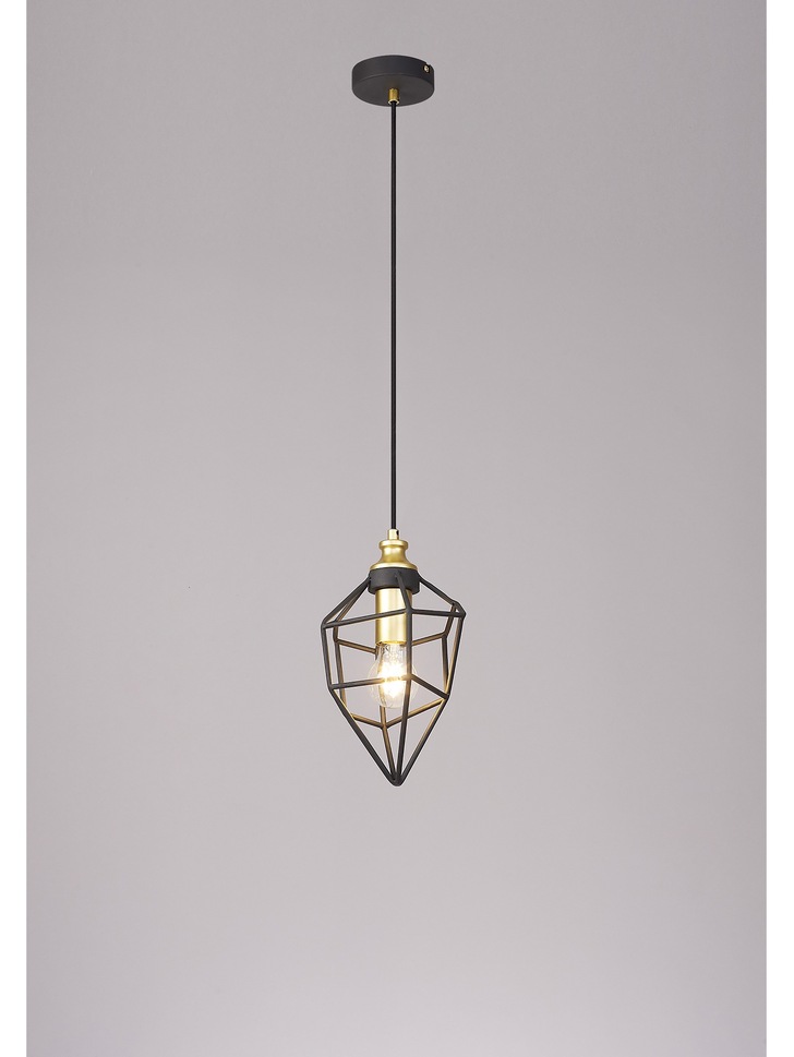 Idolite Fairlop Sand Black/Painted Gold Small Single Pendant Light