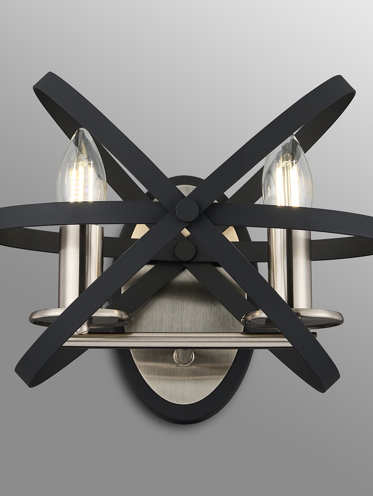 Idolite Genesis Anthracite And Silver Double Wall Light