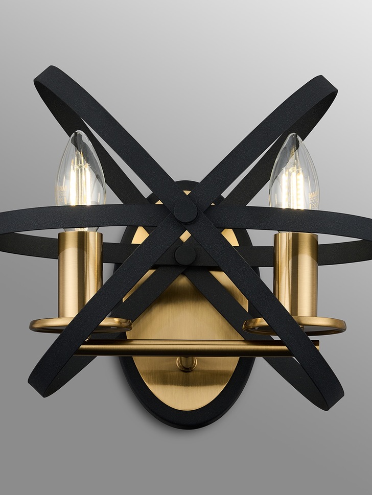 Idolite Genesis Black And Gold Double Wall Light