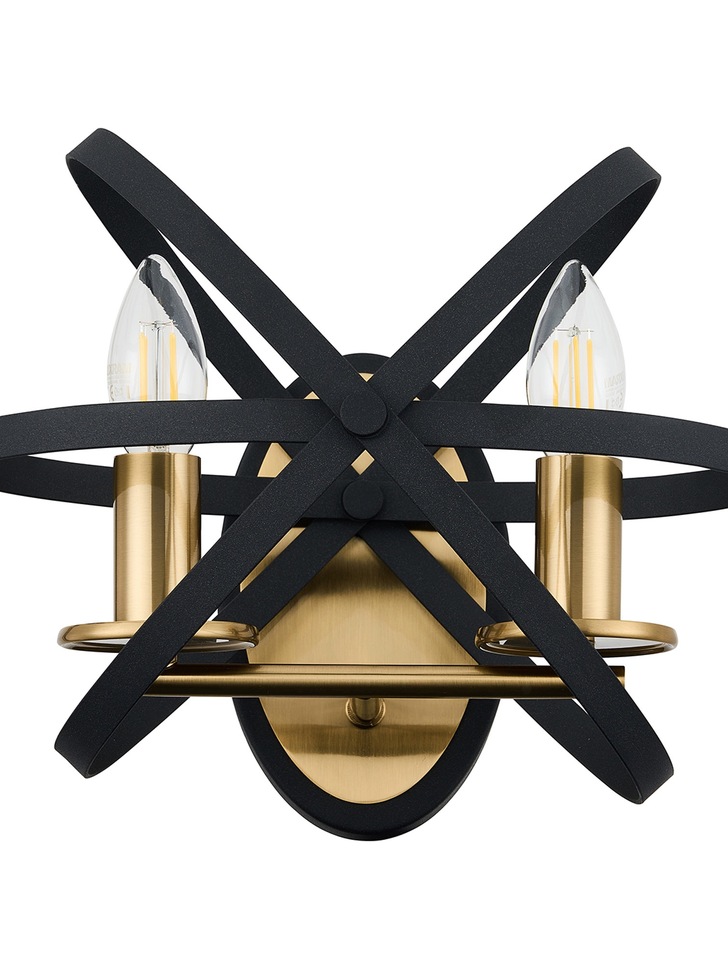 Idolite Genesis Black And Gold Double Wall Light