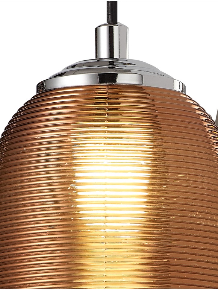 Idolite Hengduan Polished Chrome/Black Single LED Wall Light Complete With Copper Glass - 4000K