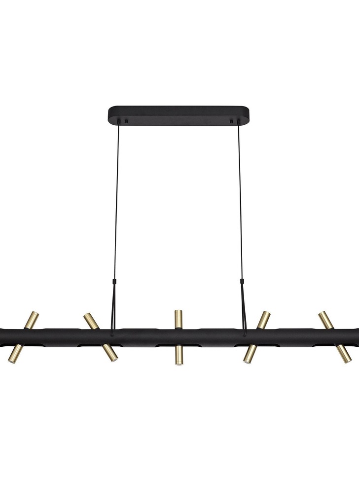 Idolite Himalaya Sand Black Finish 10 Light LED Bar Pendant - 3000K