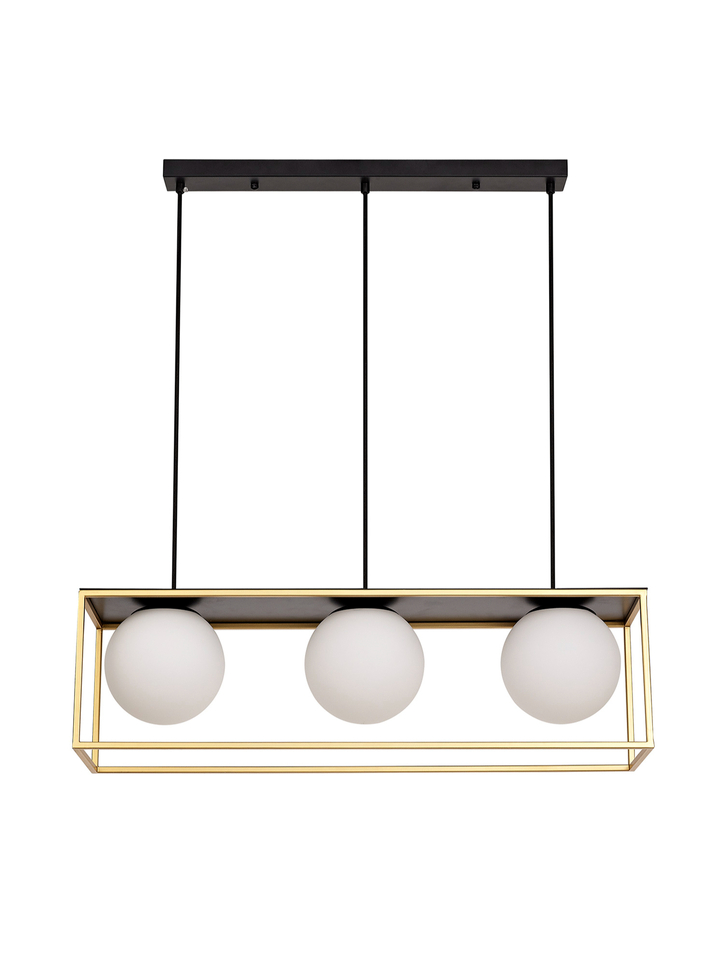 Idolite Julikske Matt Black/Painted Gold 3 Light Island Pendant