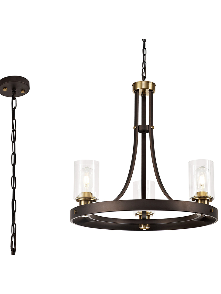 Idolite Karakoram Brown Oxide Finish 3 Light Pendant