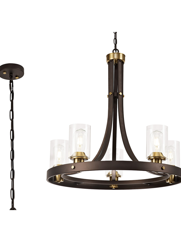 Idolite Karakoram Brown Oxide Finish 5 Light Pendant