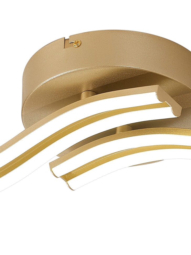 Idolite Kensington Gold 2 Light Led Ceiling And Wall Light - 3500K