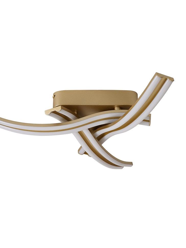 Idolite Kensington Gold 3 Light Led Flush Ceiling Light - 3500K