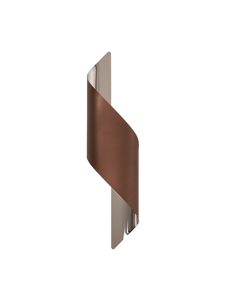 Idolite Kenton Satin Brown/Polished Chrome Large Led Wall Light - 3000K