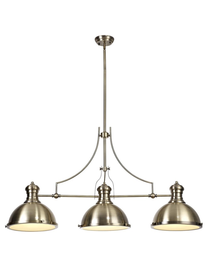 Idolite Neasden Antique Brass 3 Light Pendant