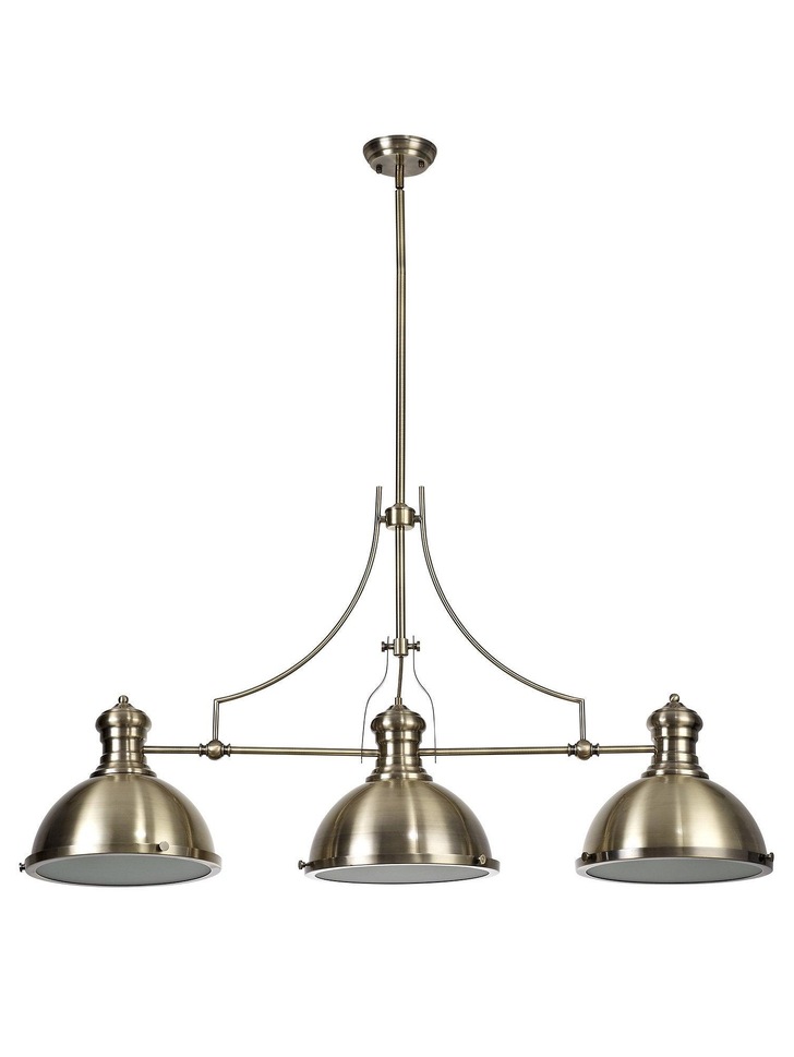 Idolite Neasden Antique Brass 3 Light Pendant