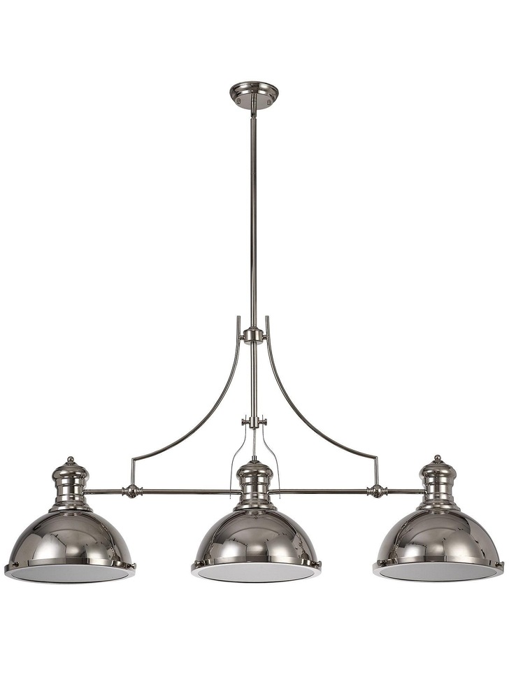 Idolite Neasden Polished Nickel 3 Light Pendant