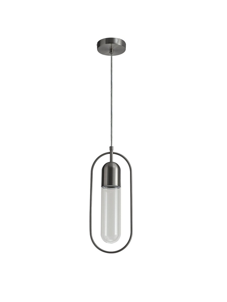 Idolite Queensbury Satin Nickel/Clear Single Pendant