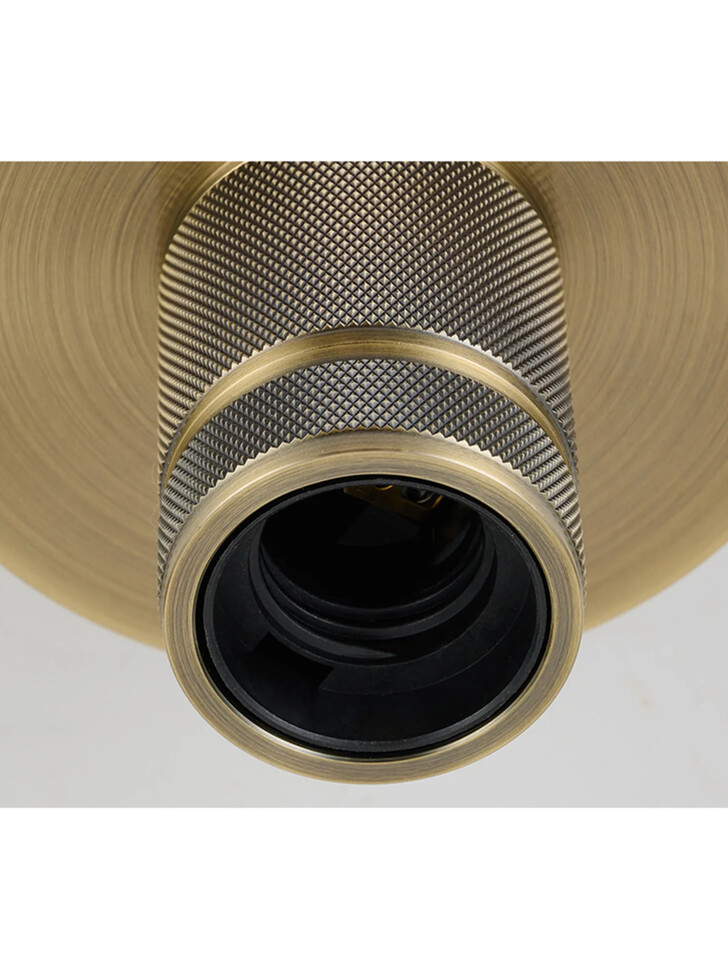 Idolite Rumi Antique Brass Knurled Semi-Flush Ceiling Rose
