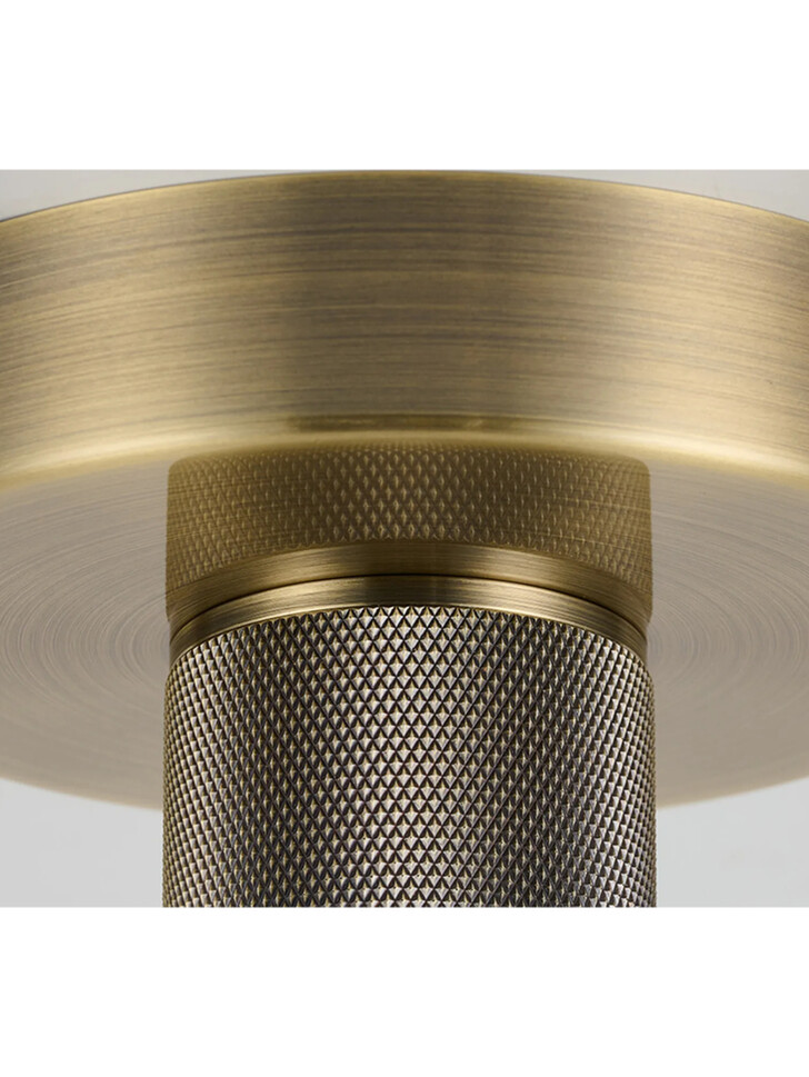 Idolite Rumi Antique Brass Knurled Semi-Flush Ceiling Rose
