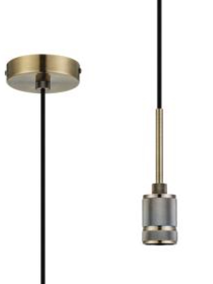 Idolite Rumi Knurled 1 Light Antique Brass Suspension - E27 - 1.6M