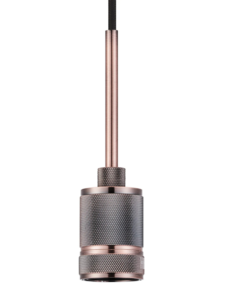 Idolite Rumi Knurled 1 Light Antique Copper Suspension - E27 - 1.6M