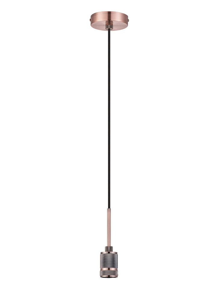 Idolite Rumi Knurled 1 Light Antique Copper Suspension - E27 - 1.6M