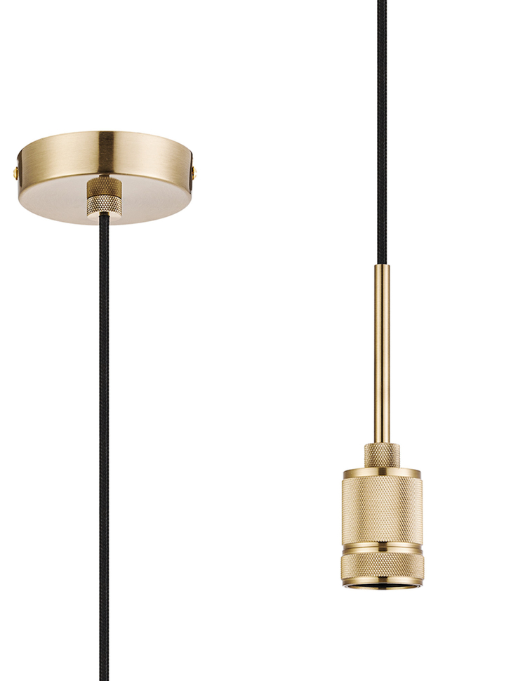 Idolite Rumi Knurled 1 Light Brass Suspension - E27 - 1.6M
