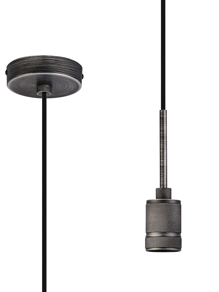 Idolite Rumi Knurled 1 Light Pewter Suspension - E27 - 1.6M