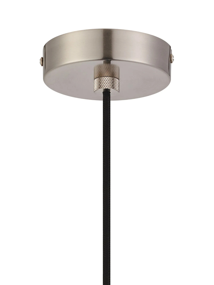 Idolite Rumi Knurled 1 Light Satin Nickel Suspension - E27 - 1.6M