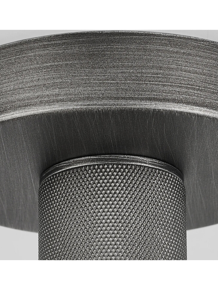 Idolite Rumi Pewter Knurled Semi-Flush Ceiling Rose