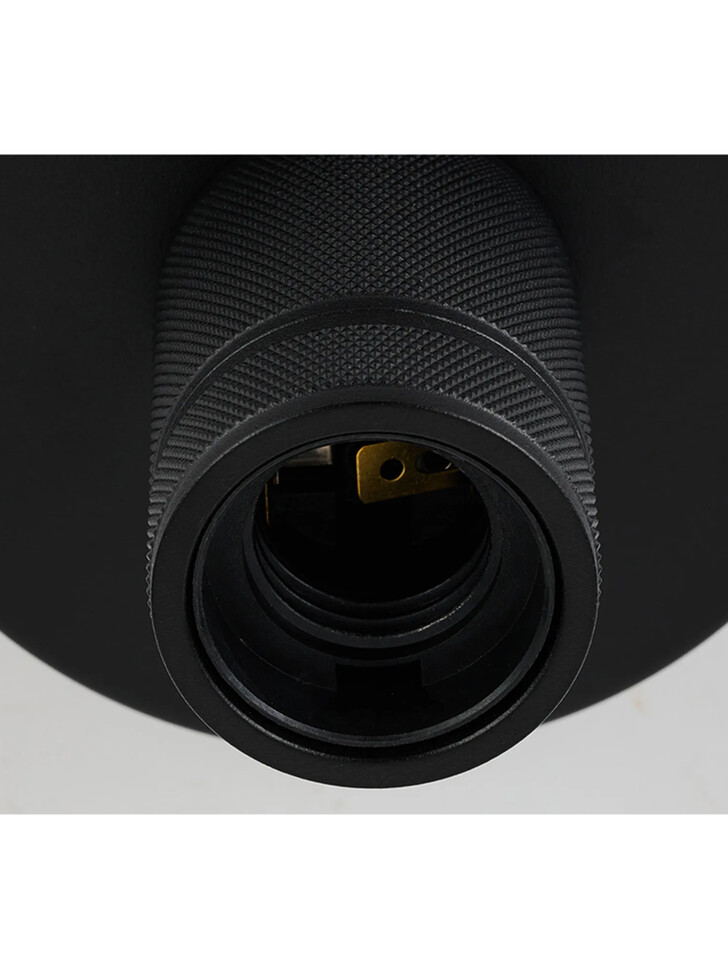 Idolite Rumi Satin Black Knurled Semi-Flush Ceiling Rose