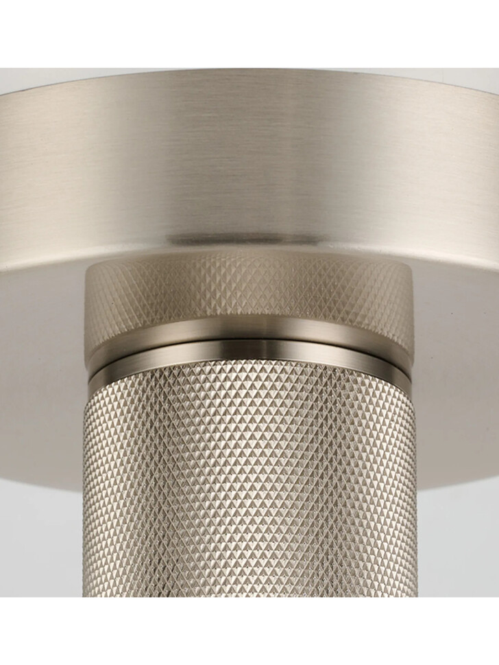 Idolite Rumi Satin Nickel Knurled Semi-Flush Ceiling Rose