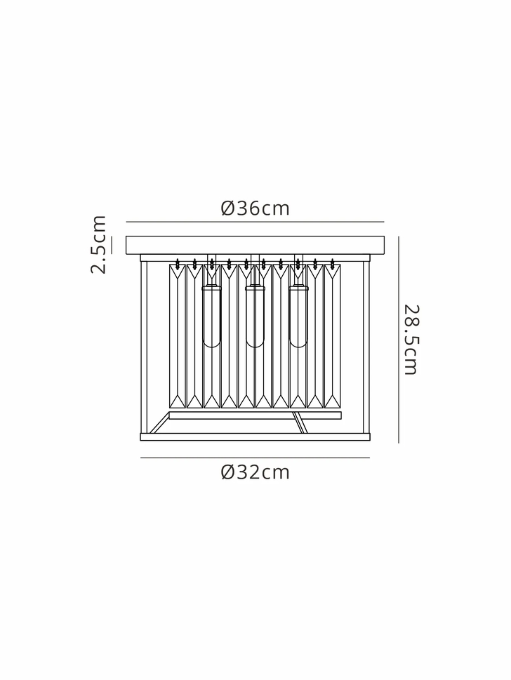 Idolite Seko Gold Finish 3 Light Flush Crystal Bathroom Ceiling Light - IP44