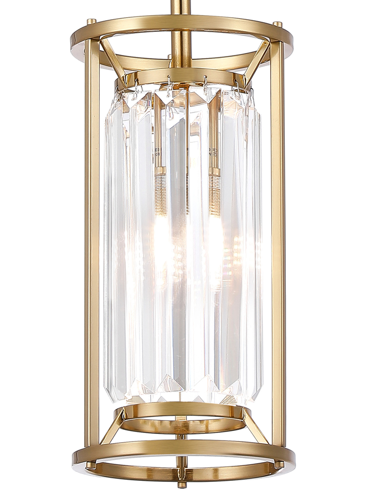 Idolite Seko Gold Finish Crystal 1 Light Bathroom Pendant Light - IP44