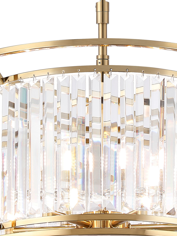 Idolite Seko Gold Finish Large 10 Light Crystal Bathroom Pendant Light - IP44