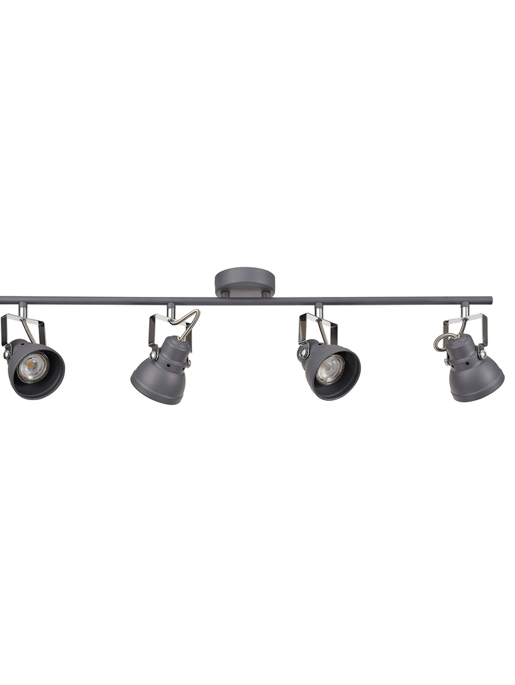 Idolite Silvretta Matt Grey Finish 4 Light Bar Spotlight