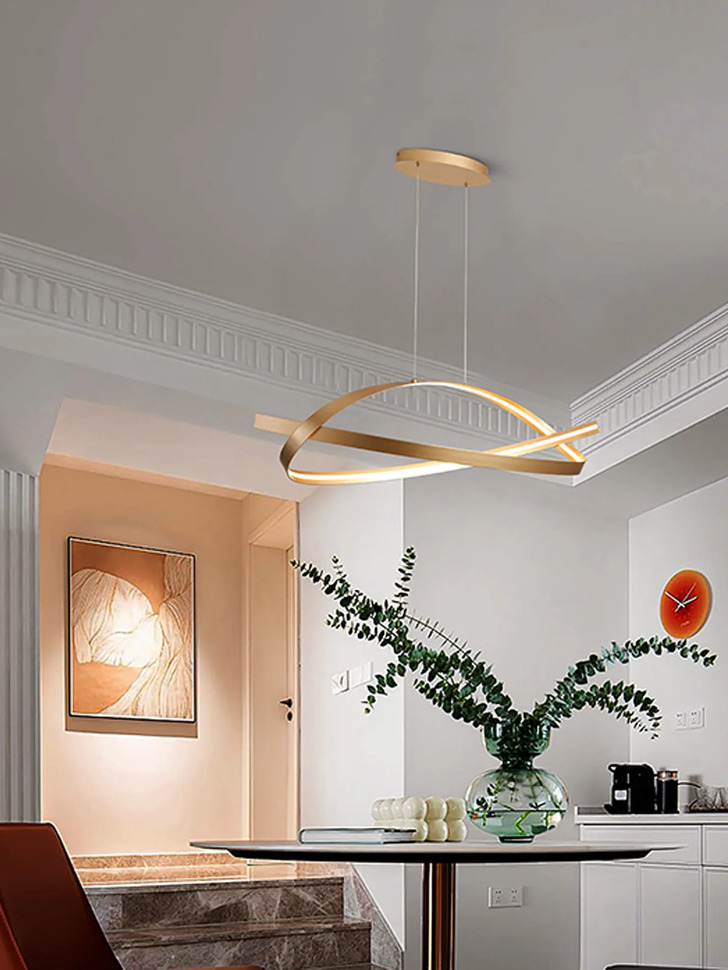 Idolite Sleek Gold Dimmable Led Pendant Light - 3000K