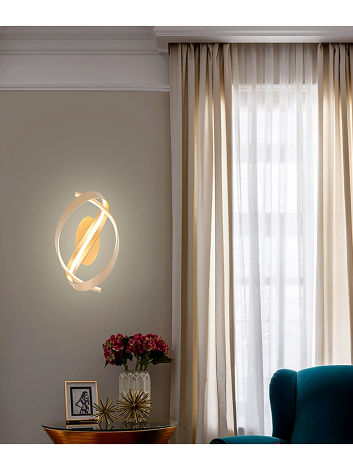 Idolite Sleek Gold Loop Dimmable Led Wall Light - 3000K