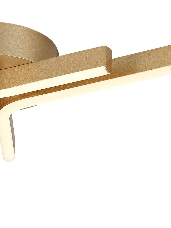 Idolite Stockley Painted Gold Finish 3 Light Led Flush Ceiling Light - 3000K