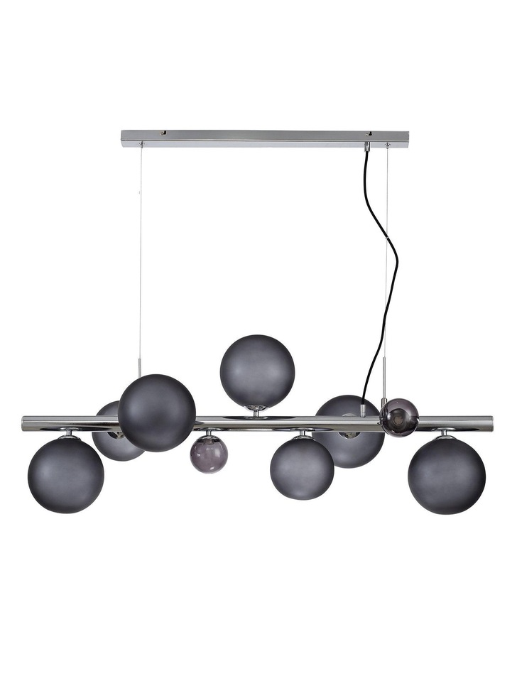 Idolite Stockwell Polished Chrome/Smoked 7 Light Linear Bar Pendant