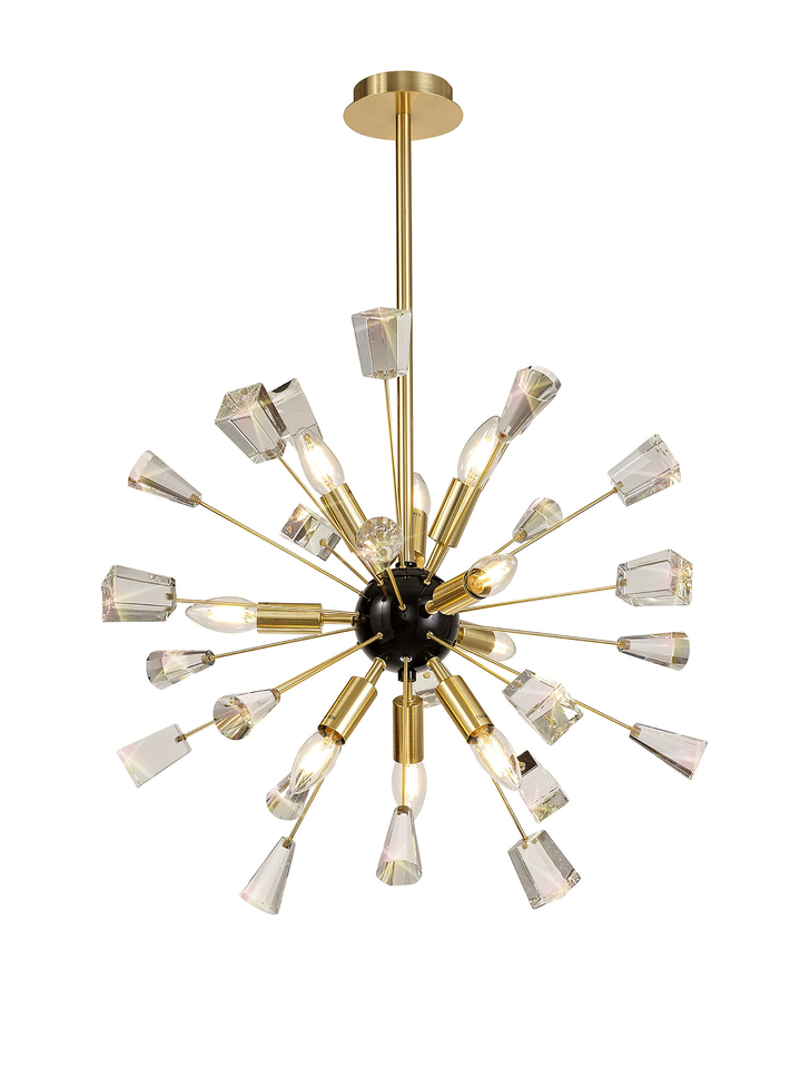 Idolite Zagros Brushed Gold Finish 9 Light Crystal Pendant