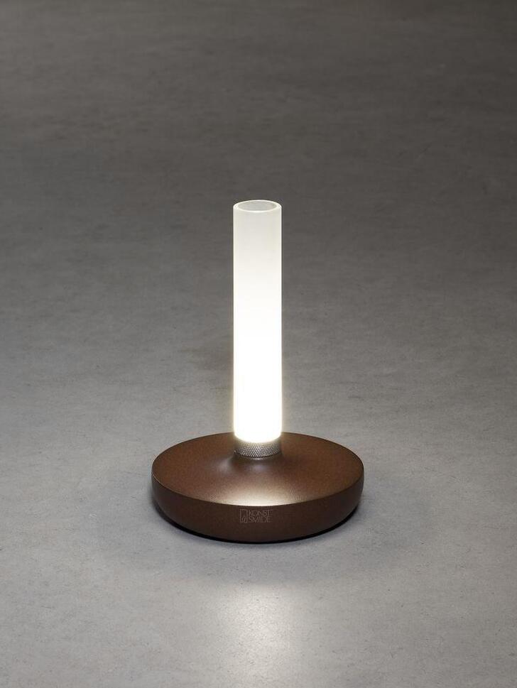 Konstsmide Biarritz Rust Outdoor Portable Usb Table Lamp With Frosted Glass - IP54 - 1800K/3000K/4000K