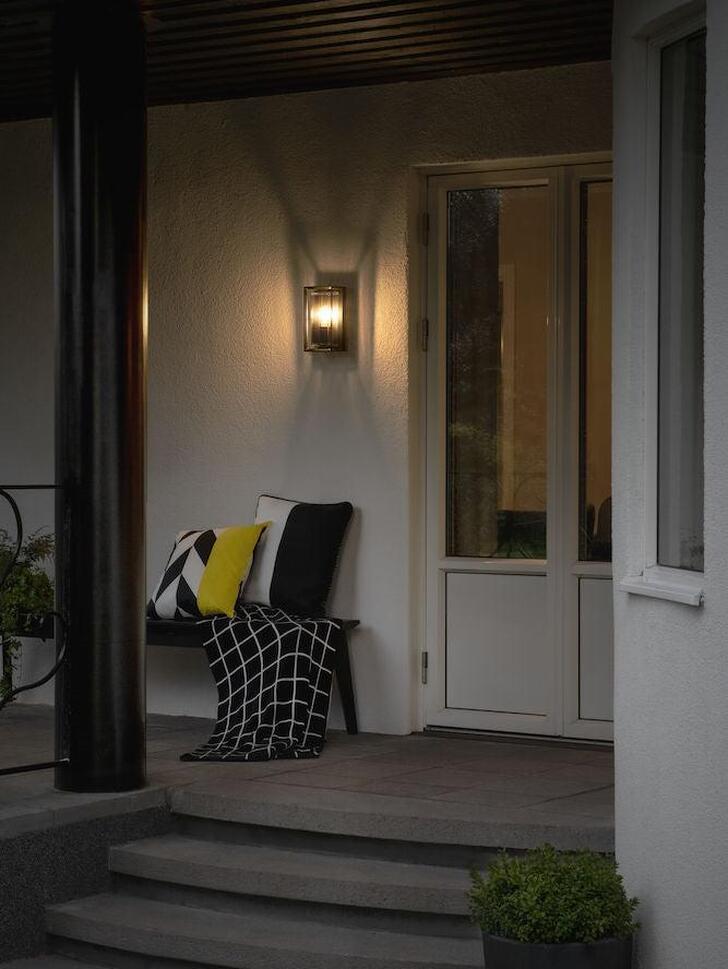 Konstsmide Brindisi Matt Black Exterior Wall Light