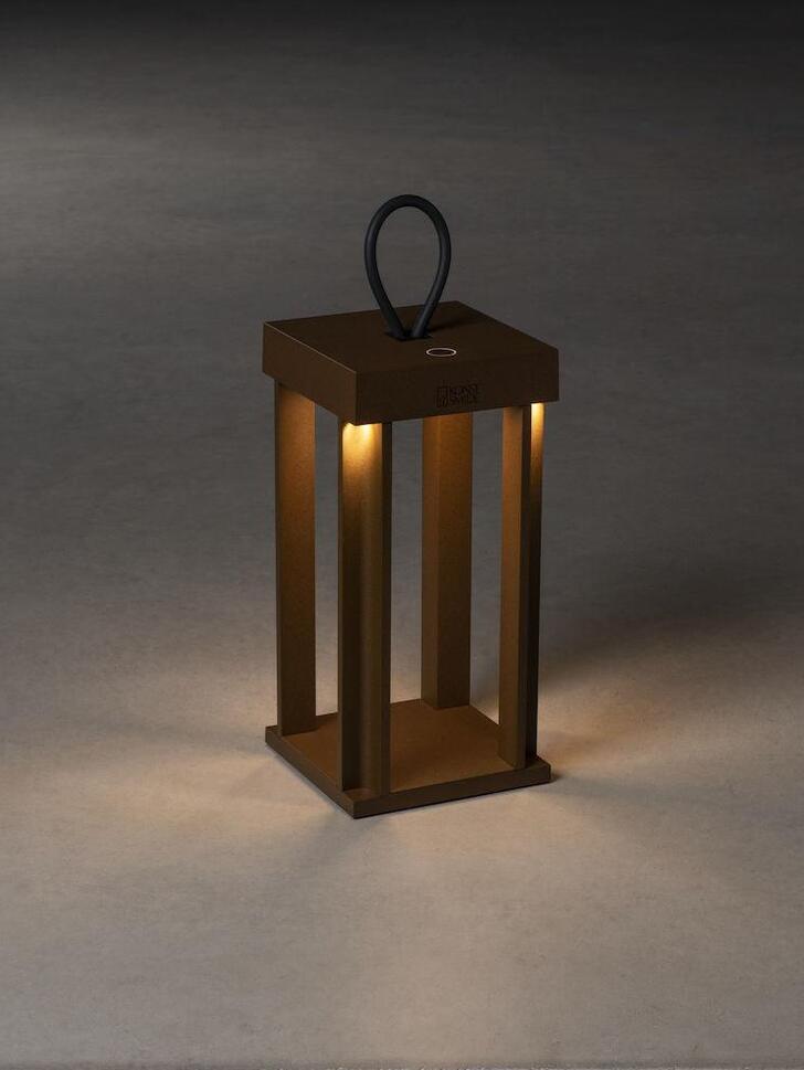 Konstsmide Cannes Rust Portable Usb Exterior Table Lamp - IP54 - 3000K