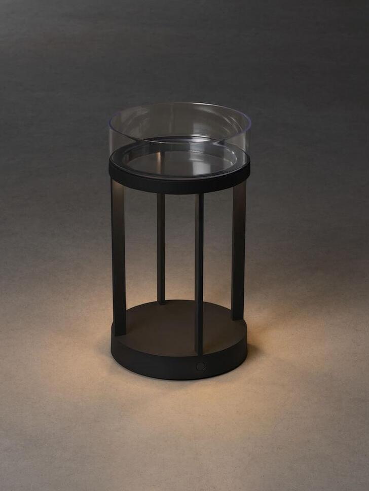 Konstsmide Chieti Black Cylindrical Usb Portable Outdoor Table Lamp - IP54 - 3000K