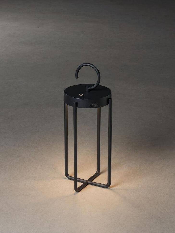 Konstsmide Manorola Black Usb Portable Exterior Table Lamp - IP54 - 3000K